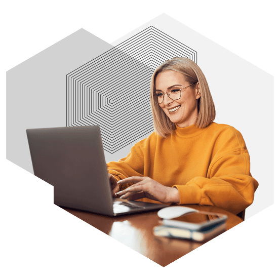 woman using laptop at home