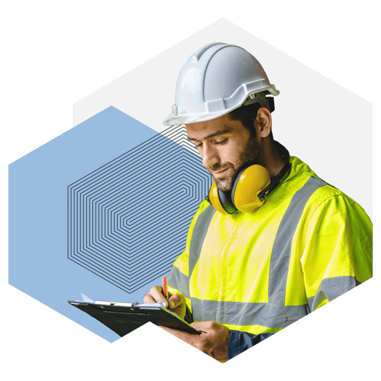 engineer taking notes