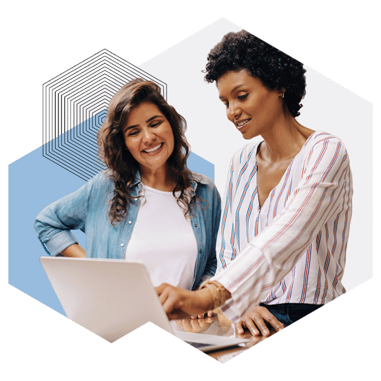 two women manage store inventory