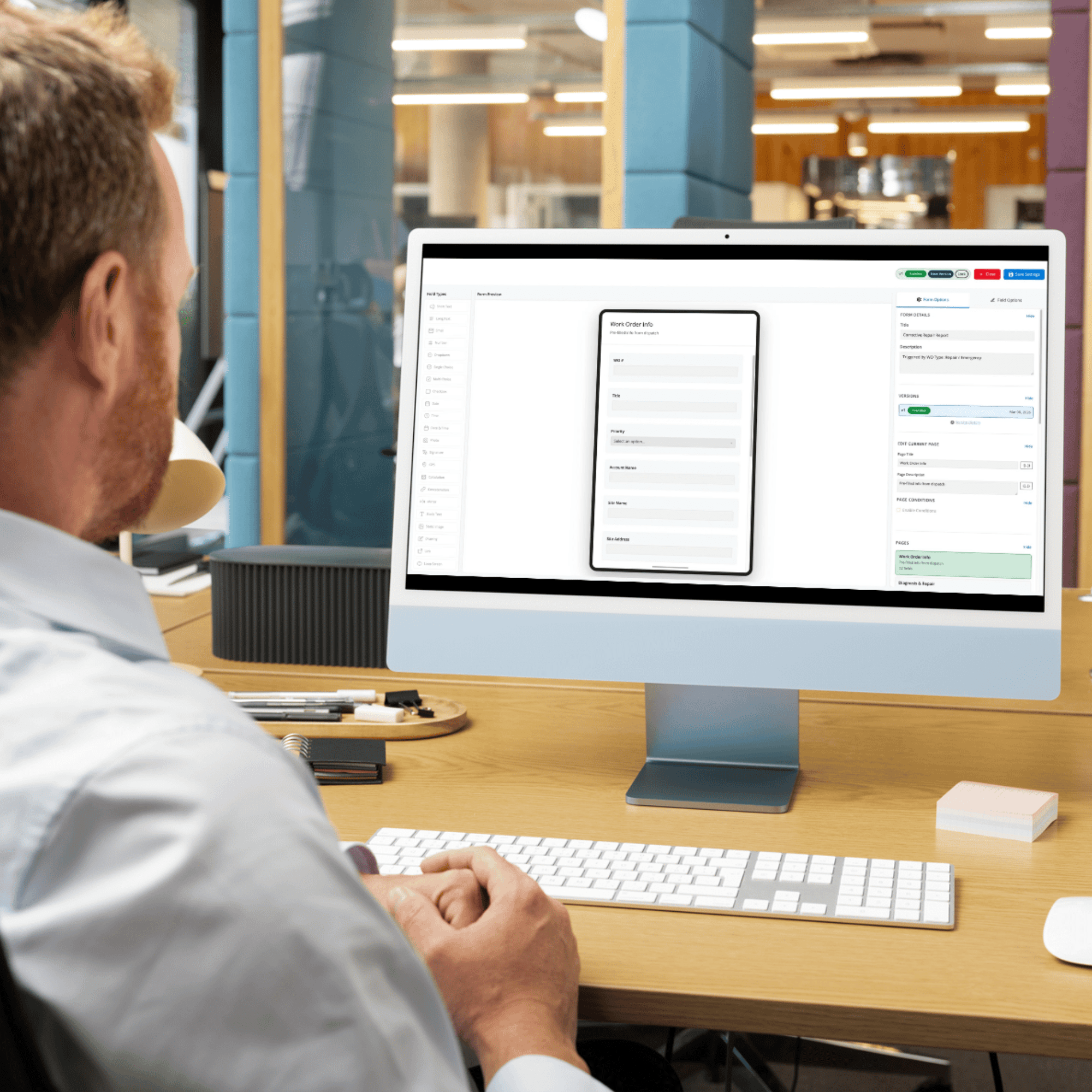 Building a form in Cogniform on a desktop computer
